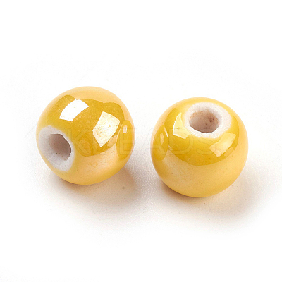 Glazed Porcelain Beads PORC-D001-8mm-16-1