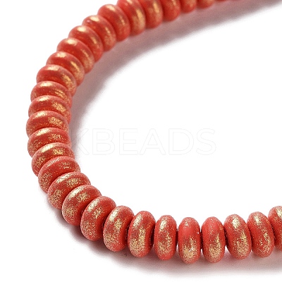 Spray Painted Handmade Polymer Clay Beads Strands CLAY-F004-B-1