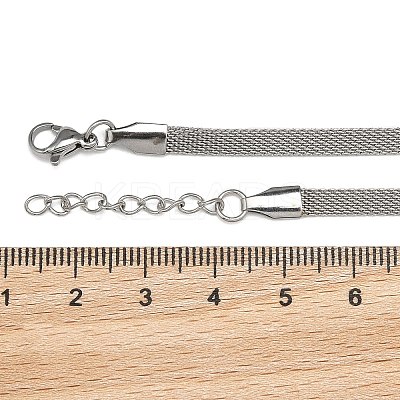 Tarnish Resistant Stainless Steel Network Chains/Mesh Bracelets Bracelets BJEW-I274-13S-1