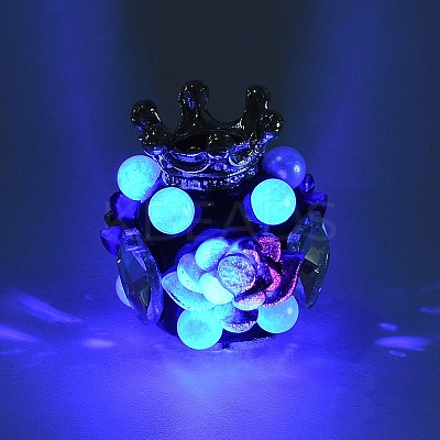 Color Changing UV Reactive Luminous Polymer Clay Rhinestone Beads CLAY-D007-06-1