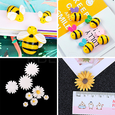 120Pcs DIY Bees & Daisy Shape Sofa Foam Nails Making Kits DIY-CD0001-12P-1