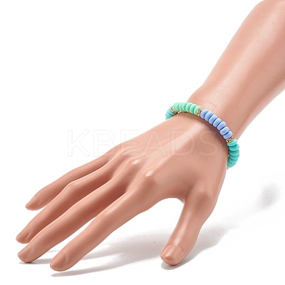 Handmade Polymer Clay Beads Stretch Bracelet for Kid BJEW-JB06870-1