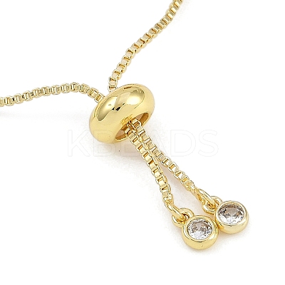 Virgin Mary Theme Brass Micro Pave Cubic Zirconia Slider Bracelets for Women BJEW-U013-02G-05-1