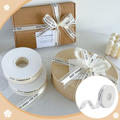 Happy Birthday Polyester Ribbons SRIB-WH0011-341B-1
