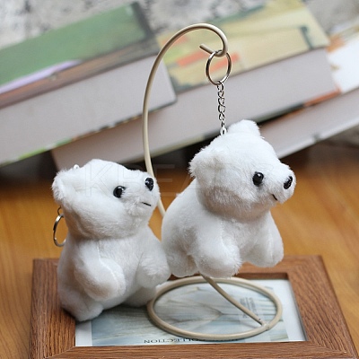 Cartoon PP Cotton Plush Simulation Soft Stuffed Animal Toy Bear Pendants Decorations HJEW-K043-10-1