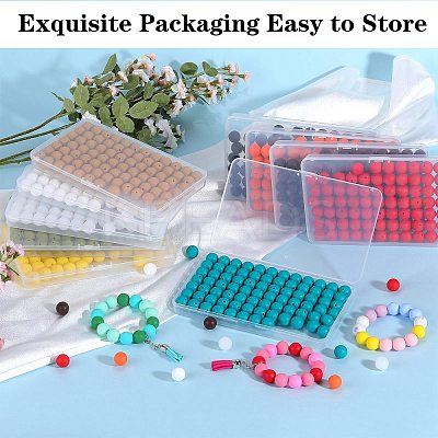 80Pcs Round Silicone Focal Beads SIL-SZ0001-24-04-1