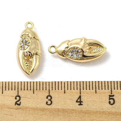 Brass Micro Pave Clear Cubic Zirconia Pendants KK-H460-32G-1