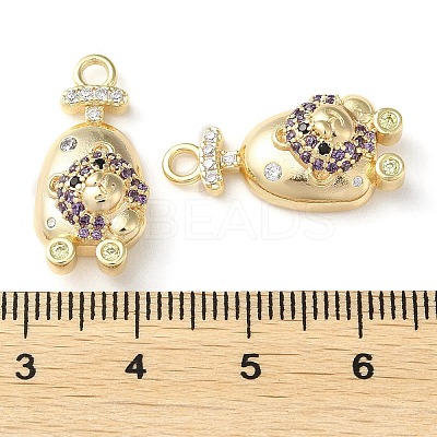 Brass Micro Pave Cubic Zirconia Pendants KK-F862-08G-1