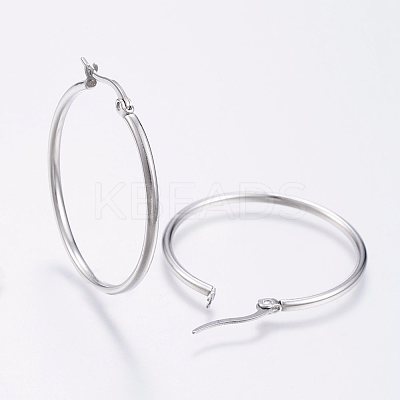 Tarnish Resistant 304 Stainless Steel Big Hoop Earrings EJEW-F105-07P-1