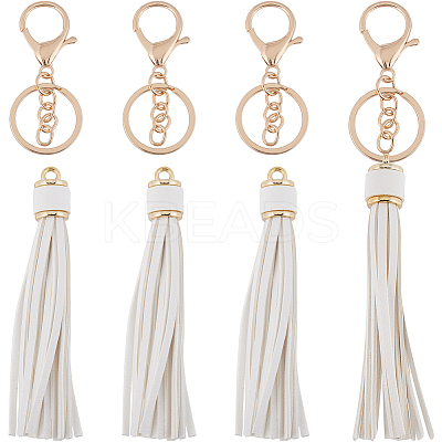 DIY PU Leather Tassels Keychain Kits DIY-SC0026-20C-1