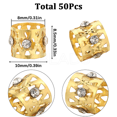 50Pcs Aluminum Dreadlocks Beads Hair Decoration OHAR-SC0001-03G-1