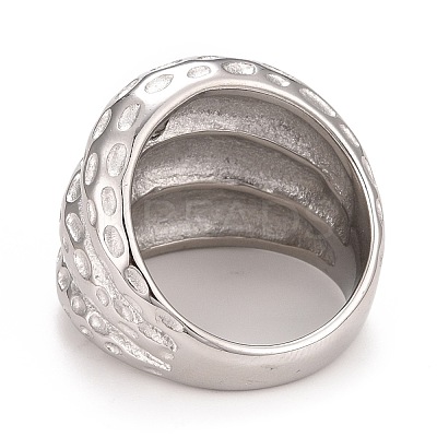 Non-Tarnish 304 Stainless Steel Textured Chunky Finger Ring for Men Women RJEW-B040-08P-1