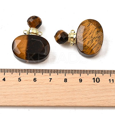 Natural Tiger Eye Perfume Bottle Pendants G-L623-07G-06-1