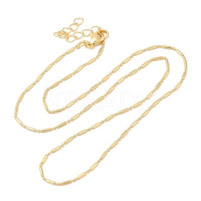 Rack Plating Brass Column Ball Chain Necklace for Women NJEW-F311-09G-1
