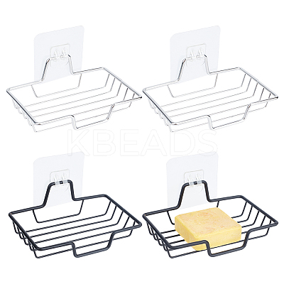 4 Sets 2 Colors Stainless Steel Soap Dishes DIY-GA0005-27-1