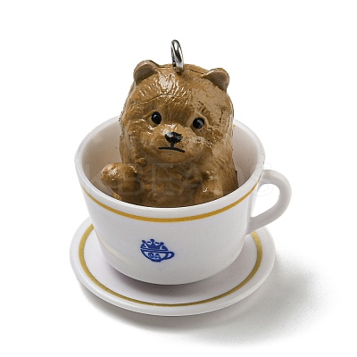 Opaque Resin Puppy Pendants LS-RESI-G095-01C-1