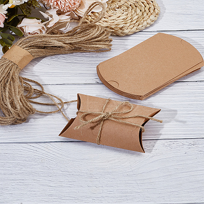 16Pcs Kraft Paper Pillow Candy Box Treat Boxes CON-LP0001-10-1