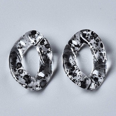 Transparent Spray Paint Acrylic Linking Rings TACR-Q276-001A-1