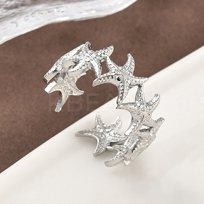 304 Stainless Steel Open Cuff Rings for Women RJEW-A079-03C-P-1