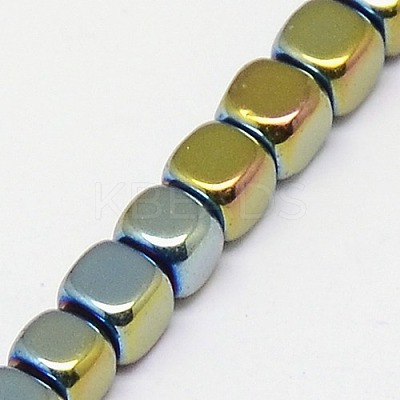 Electroplate Non-magnetic Synthetic Hematite Beads Strands G-J172-3x3mm-06-1