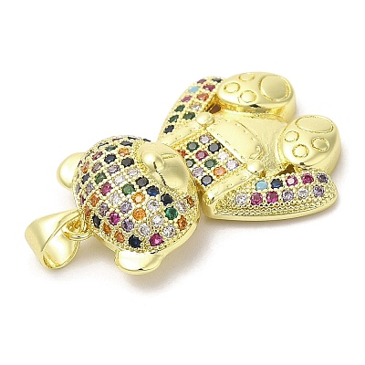 Brass with Cubic Zirconia Pendants KK-K340-01G-1