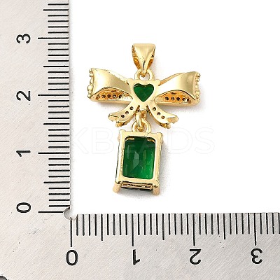 Rack Plating Brass Micro Pave Cubic Zirconia Pendants KK-P241-19G-03-1