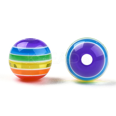 Transparent Stripe Resin Beads LS-X1-RESI-S345-8mm-10A-1