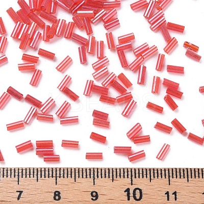 Transparent Colours Luster Glass Bugle Beads SEED-N005-001-A05-1