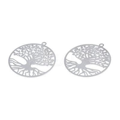 Non-Tarnish 201 Stainless Steel Filigree Pendants X-STAS-S118-049-1