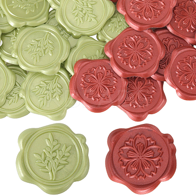 50Pcs 2 Styles Adhesive Wax Seal Stickers DIY-CP0010-26A-1