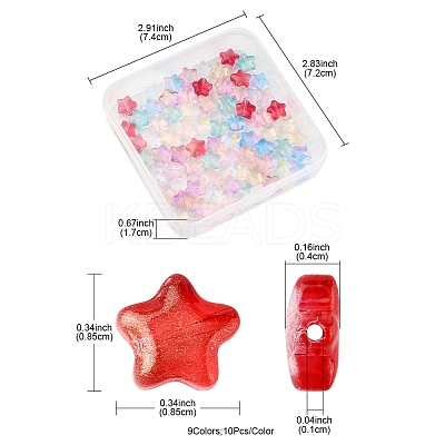 90Pcs 9 Colors Electroplate Glass Beads EGLA-FS0001-49-1
