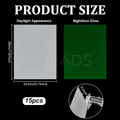 Luminous Glow in the Dark Rectangle Plastic Heat Shrink Sheets Film DIY-WH0591-254B-1