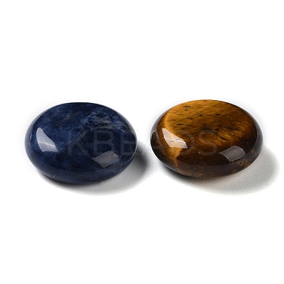Natural Mixed Gemstone Flat Round Palm Stones G-M416-11-1