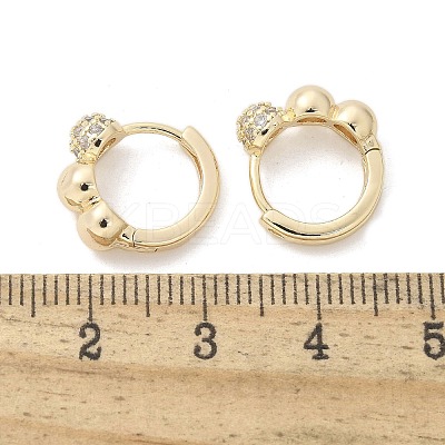 Brass Clear Cubic Zirconia Hoop Earrings EJEW-Q014-07G-1