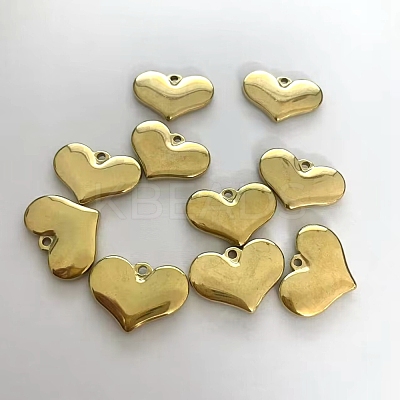PVD Vacuum Plating 304 Stainless Steel Stamping Blank Tag Heart Pendants STAS-G218-08G-1-1