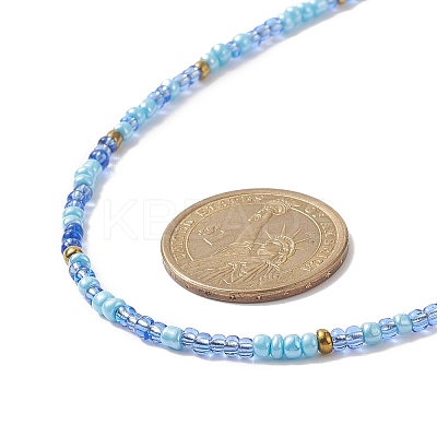Glass Seed Beaded Two Loops Wrap Bracelet for Women BJEW-JB09216-1