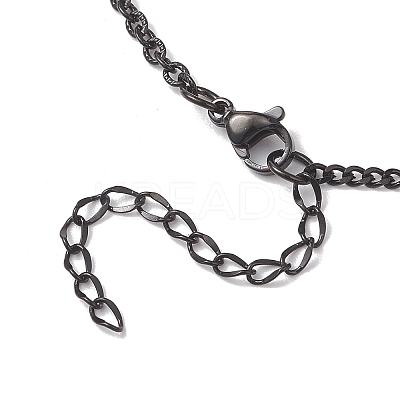304 Stainless Steel Cable Chain & Curb Chain Slider Necklace Making AJEW-JB01534-1