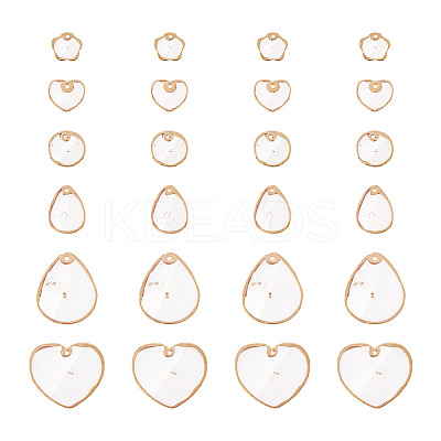 24Pcs 6 Style Natural Capiz Shell Charms SSHEL-TA0001-06-1
