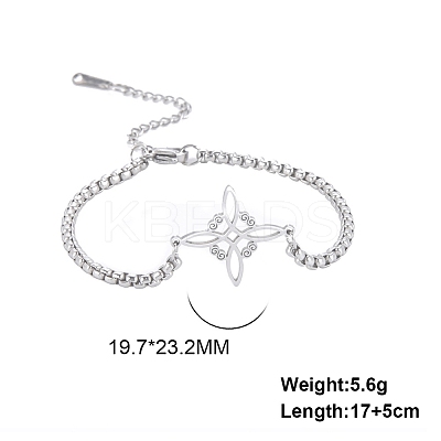Witch Knot 304 Stainless Steel Link Bracelets FS-WG5CE25-01-1