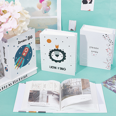 4 Book 4 Patterns Cardboard Cover Interstitial Album Book AJEW-CP0005-38-1