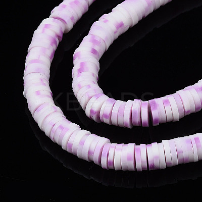 Handmade Polymer Clay Beads Strands CLAY-R089-6mm-170-1