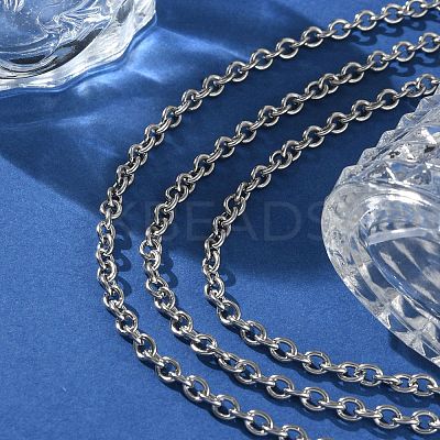 304 Stainless Steel Cable Chain Necklaces for Women Men STAS-M102-69P-1