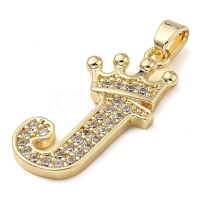 Rack Plating Brass Micro Pave Cubic Zirconia Pendants KK-D535-01J-RS-1