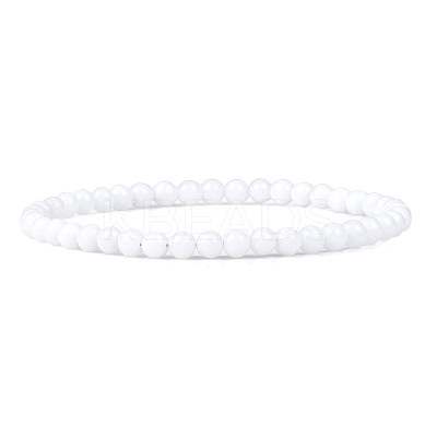 4MM Natural White Jade Stretch Bracelets RP2095-8-1