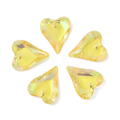 Electroplated Glass Pendants EGLA-M029-05-08-1
