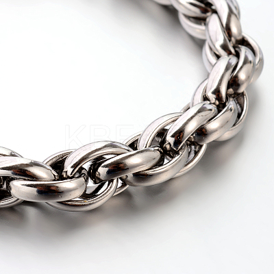Tarnish Resistant 304 Stainless Steel Rope Chain Bracelets STAS-M175-05P-A-1