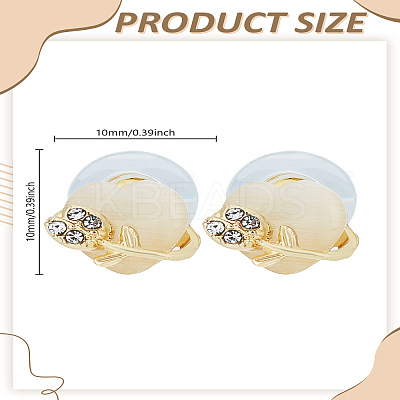 1Pair Heart with Tulip Alloy Micro Pave Clear Cubic Zirconia Stud Earrings EJEW-LP0003-46-1