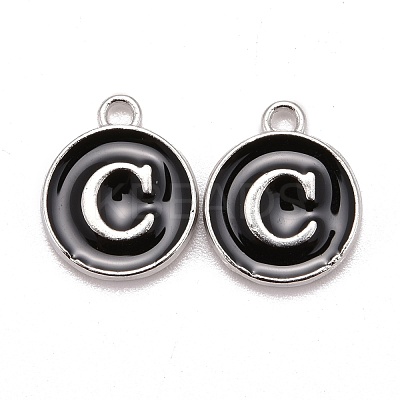 Platinum Plated Alloy Charms X-ENAM-S118-02C-P-1