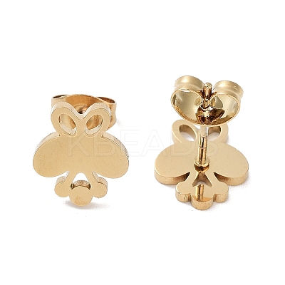 PVD Vacuum Plating 304 Stainless Steel Stud Earrings for Women EJEW-A048-48C-G-1