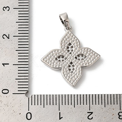 Rack Plating Brass Clear Cubic Zirconia Pendants X-KK-Z056-34P-02-1